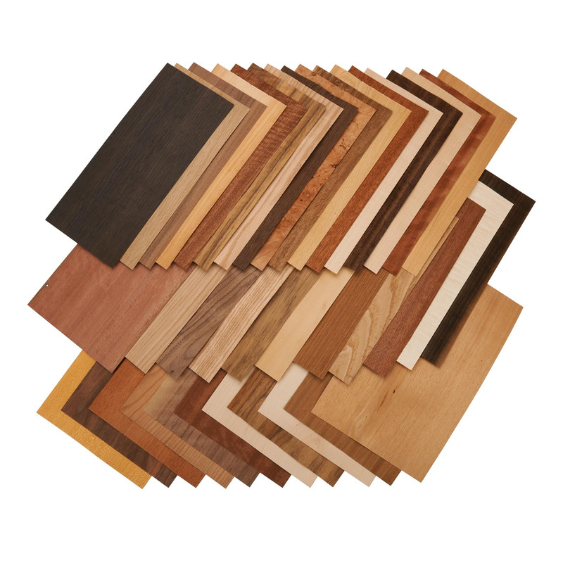 Domestic and Exotic Wood Veneer Pack - 5-1/2" to 7-1/2" Width - Mixed Variety - 20 Square Feet